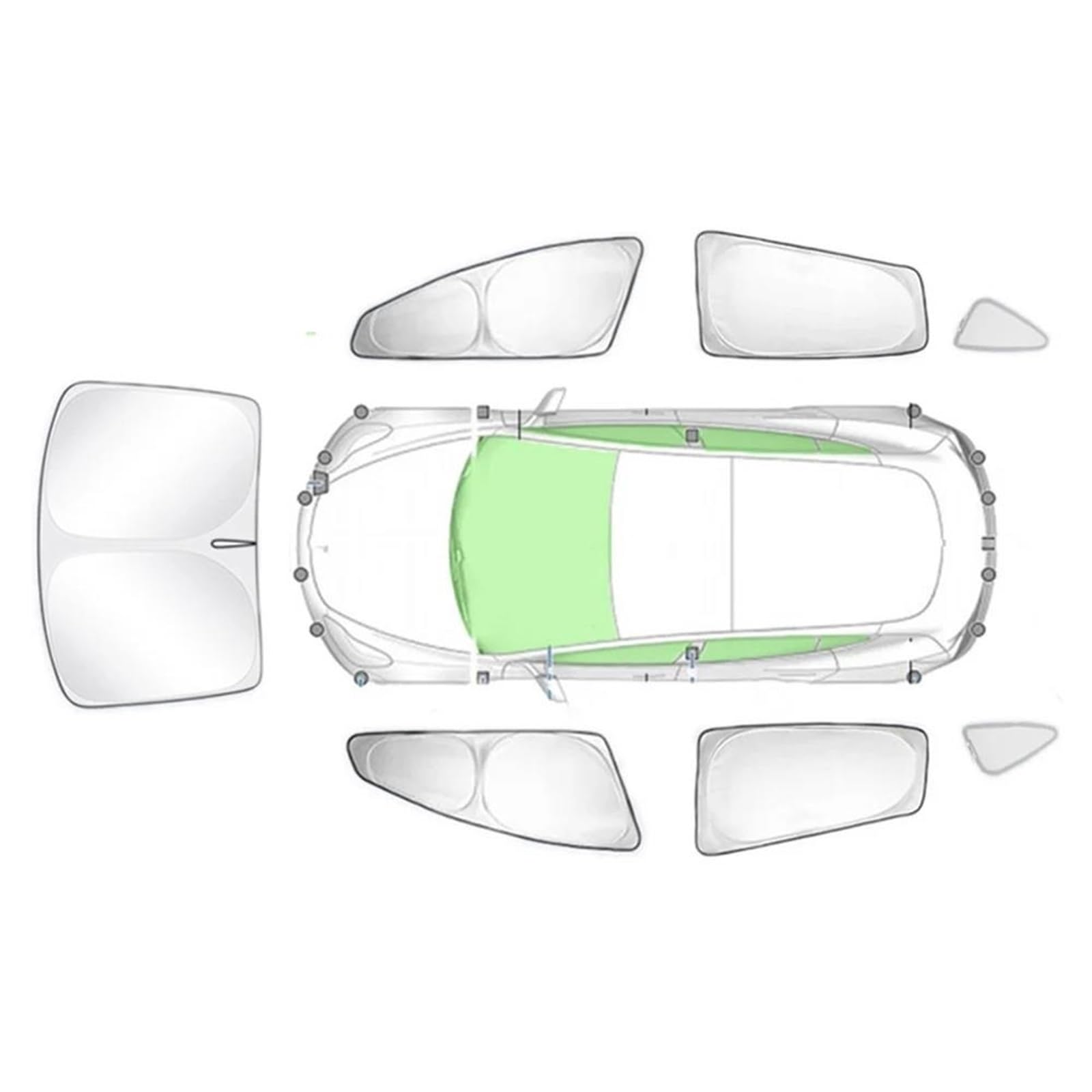 Sonnenschutz Sonnenschutz Aus Silberbeschichtetem Stoff Für Tesla Für Modell 3 2020-2023 Sichtschutz Für Seitenfenster Jalousie Beschattung Für Campingzubehör Auto Sonnenschutz(7PCS) von DZSMACHENGSM