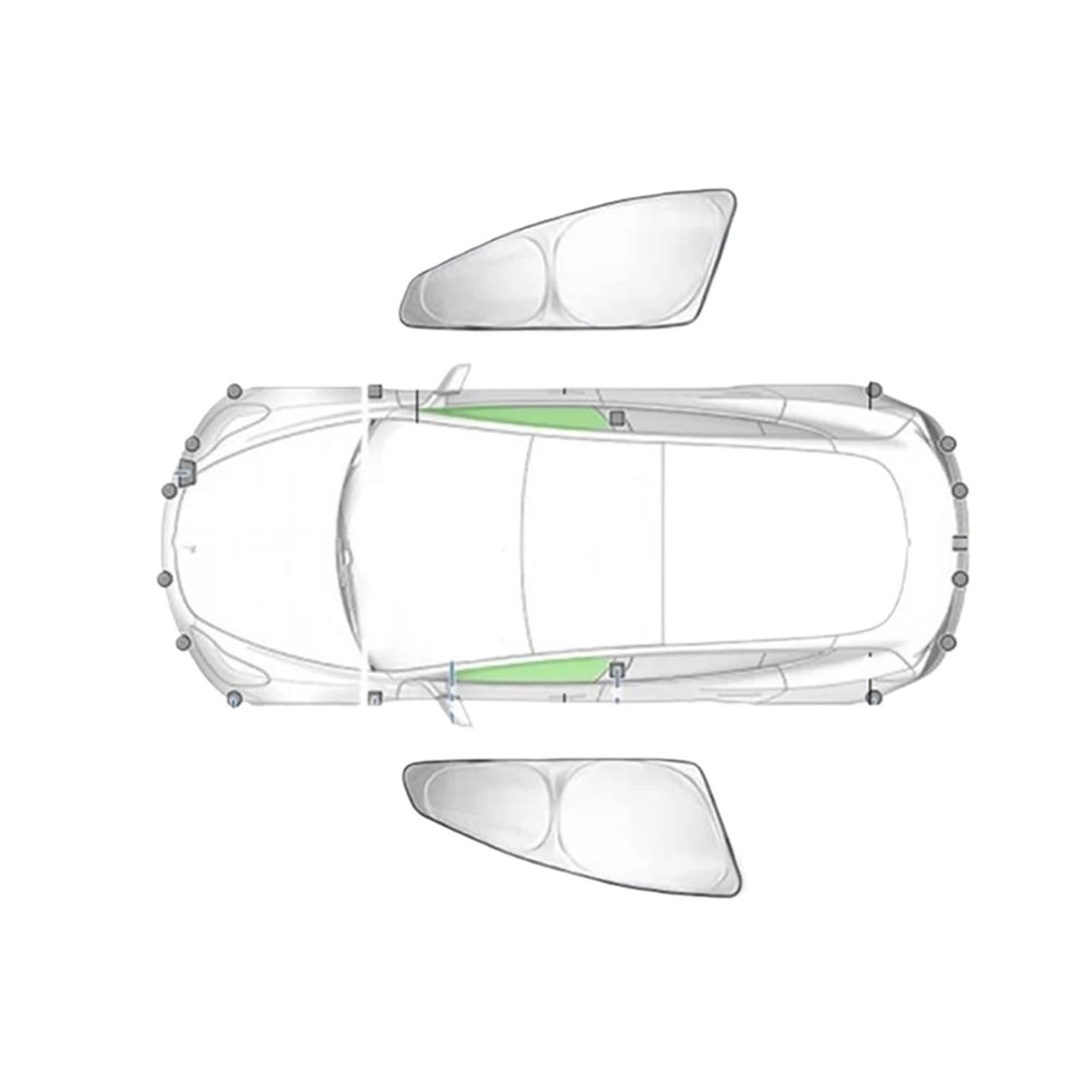 DZSMACHENGSM Sonnenschutz Sonnenschutz Aus Silberbeschichtetem Stoff Für Tesla Für Modell Y 2020-2023 Sichtschutz Für Seitenfenster Jalousie Beschattung Campingzubehör Auto Sonnenschutz(2PCS Front) von DZSMACHENGSM