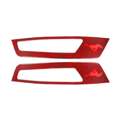 Zentrale Dashboard Dekoration 2 STÜCKE Für Ford Für Mustang 2009-2013 Kohlefaser Autoinnenraum Innentürverkleidung Abdeckung Wrap Dekoration Aufkleber Auto Styling Lüftungsgitter Zierleiste(Rot) von DZSMACHENGSM