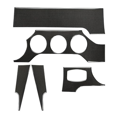 Zentrale Dashboard Dekoration 5PCS Auto Hauptantrieb Seite Dashboard Instrument Panel Rahmen Innen Dekoration Aufkleber Für Ford Für Mustang 2015-2021 Auto Styling Lüftungsgitter Zierleiste(Schwarz) von DZSMACHENGSM