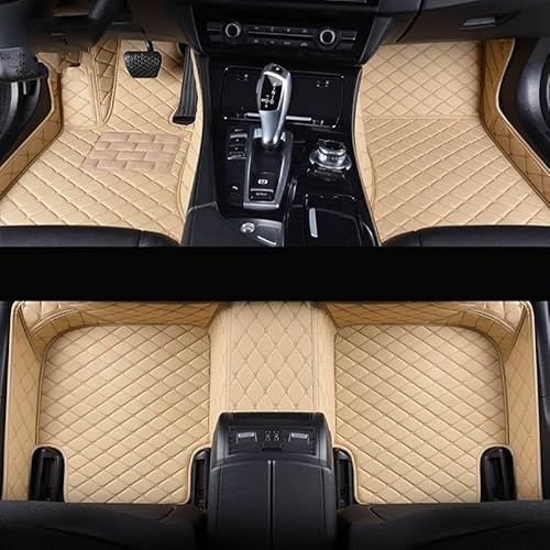 Auto-Fußmatte Auto-Fußmatten Für Kuga Für Escape Individuelle Auto-Fußpolster Automobil-Teppichbezug Innenzubehör Autoteppich(Beige) von DZSMSRTG