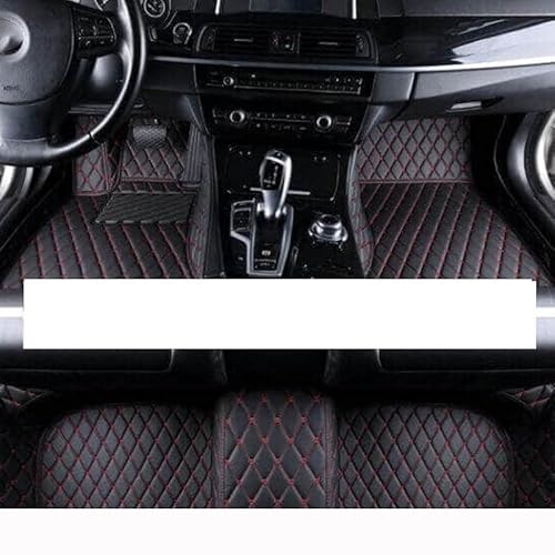 Auto-Fußmatte Auto Fußmatten Für Mazda3 BK 2004~2009 Auto Teppiche Langlebige wasserdichte Teppich Luxus Leder Matte Vollen Satz Autoteppich(LHD Black RED) von DZSMSRTG