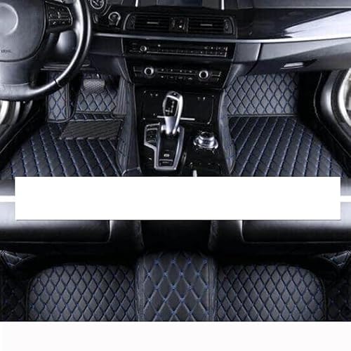 Auto-Fußmatte Auto Fußmatten Für VW Für TOURAN 7-Sitz 2006-2013 2012 2011 Benutzerdefinierte Auto Fuß Pads Automobil Teppich Abdeckung Innen Autoteppich(LHD Black Blue) von DZSMSRTG