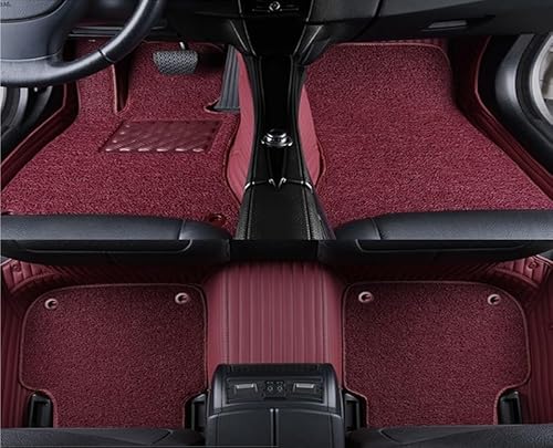 Auto-Fußmatte Zweischichtige Gestreifte PU-Leder-Auto-Bodenmatte Für X5M 2009–2014, Innen-Autozubehör-Teppich Autoteppich(Style 6) von DZSMSRTG