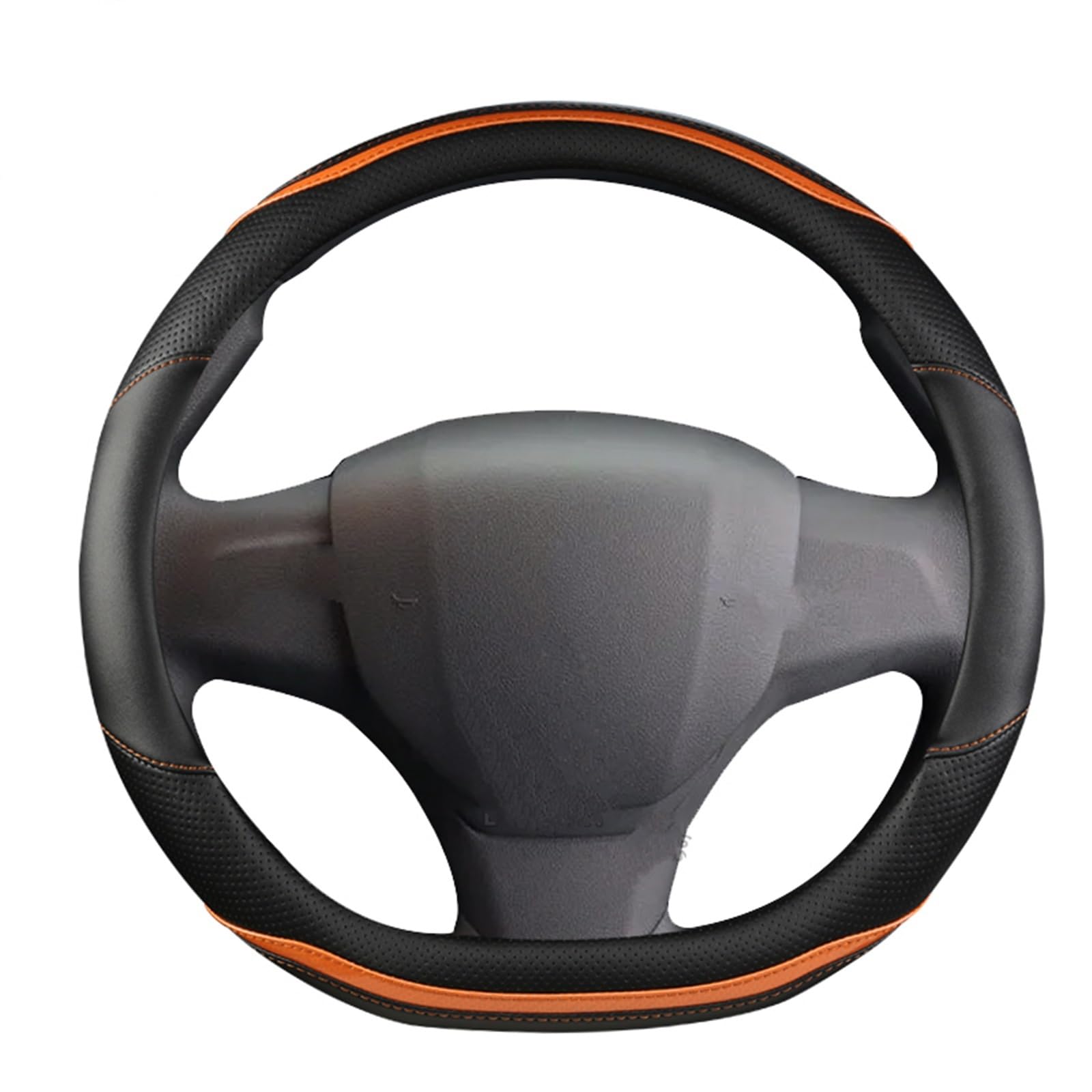 Auto Lenkradhüllen Für Peugeot Für Expert Für Traveller Für Tepee Mikrofaser-Leder Auto-Lenkradabdeckung Auto-Zubehör Innenraum(D shape- Orange) von DZSMSRTG