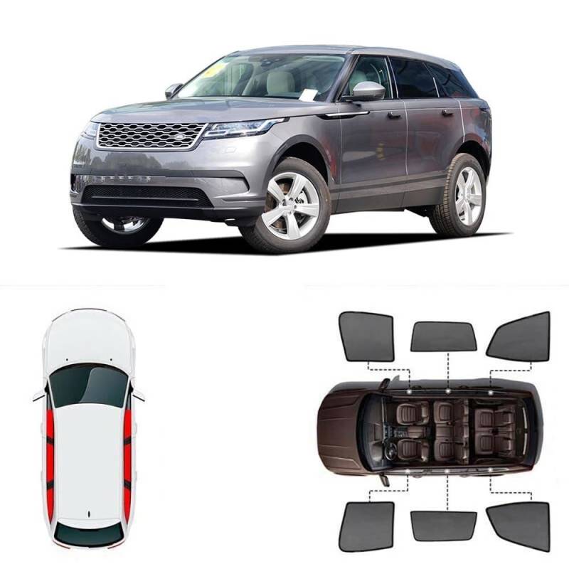 Auto fensterblenden 6 Stücke Seite Windows Magnetische Waben Typ Stoff Sonnenschutz UV Ray Blockieren Mesh Für Land Für Rover Für Range Für Rover Für Velar Auto Sonnenschutz Fenstervisiere(All 6 PCS) von DZSMSRTG