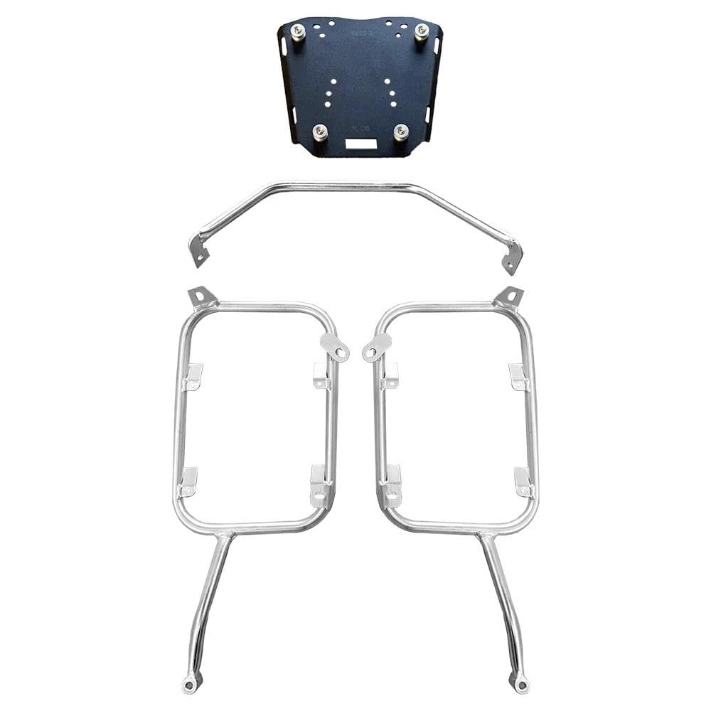 Gepäckträger Edelstahl Gepäck Rack Für 800 MT Für Sport 2021 2022 Motorrad Aluminium Box Top Case Sattel Pannier Halterung Halter Motorrad Heckgepäck Gepäckträger(Silver One Set) von DZSMSRTG