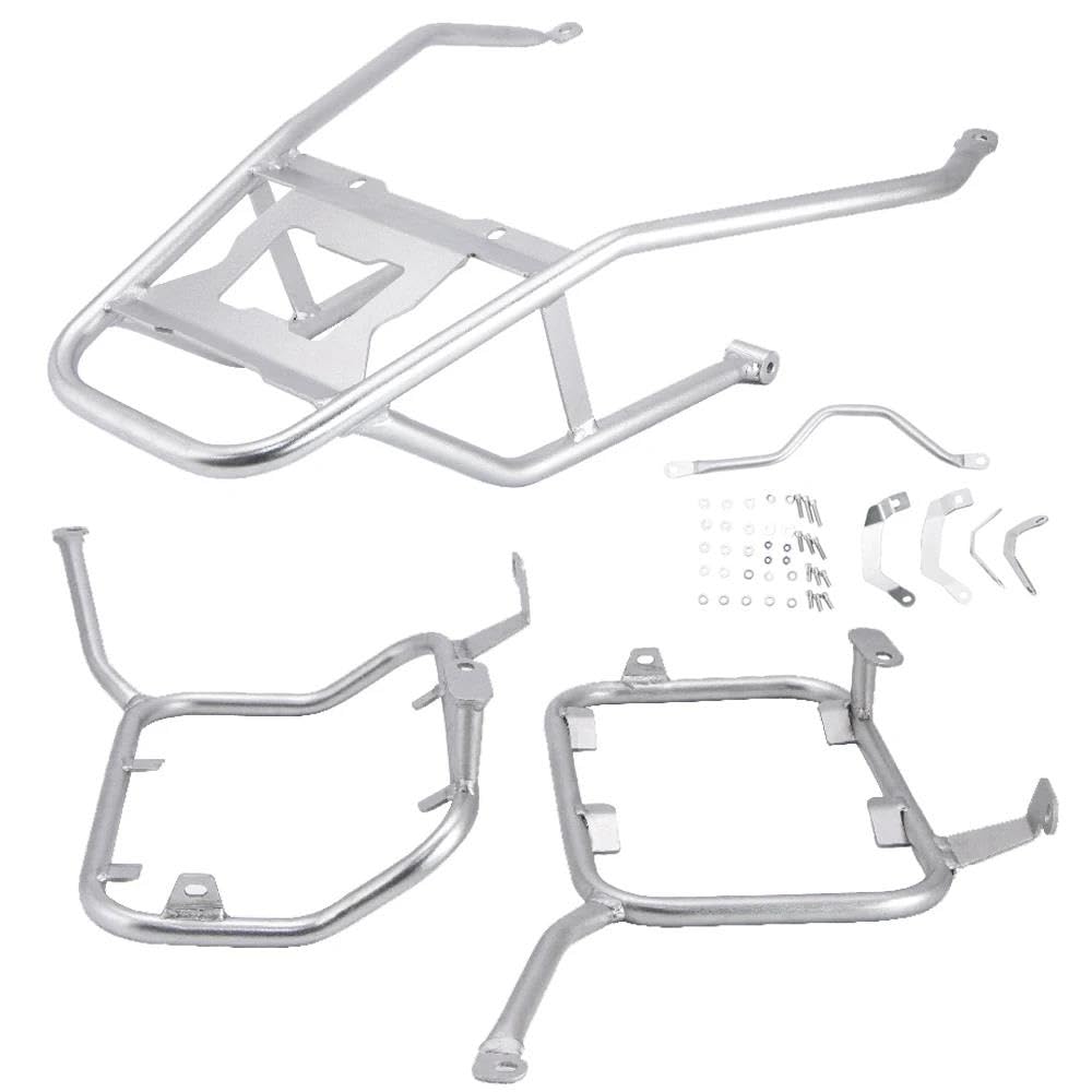 Gepäckträger Edelstahl Hinten Gepäck Rack Für XADV 750 2021 2022 2023 Motorrad Stamm Top Fall Sattel Packtaschen Halterung Motorrad Heckgepäck Gepäckträger(Silver One Set) von DZSMSRTG