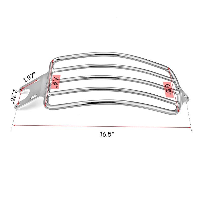 Gepäckträger Motorrad One Up Solo Sitz Gepäckträger Glanz Schwarz/Chrom Für Indian Scout/für Scout Sixty 2015-2024 Motorrad Heckgepäck Gepäckträger(Chrome) von DZSMSRTG