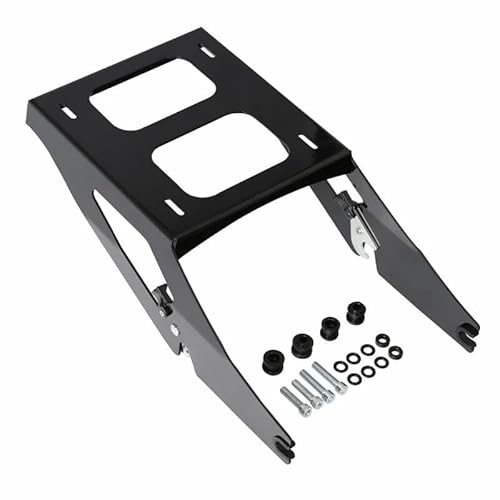 Gepäckträger Motorrad Zwei Up Mount Rack Gepäckträger Für Softail Für Sport Für Glide FLSB 2018 2019 2020 2021 2022 Motorrad Heckgepäck Gepäckträger(Schwarz) von DZSMSRTG