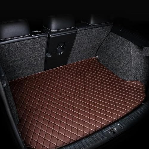 Schutzmatten Auto Matte Für Jeep Für Kompass MP 552 2017-2022 Leder wasserdichte Pad Auto Kofferraum Matte Auto Zubehör Car Kofferraummatte(Coffee Color SIGIE) von DZSMSRTG