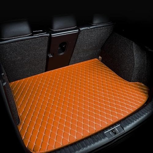 Schutzmatten Benutzerdefinierte Leder Auto Stamm Matten Für VW Für Tiguan 2009-2021 Hinten Stamm Boden Matte Tablett Teppich Schlamm Car Kofferraummatte(Brown SIGIE) von DZSMSRTG