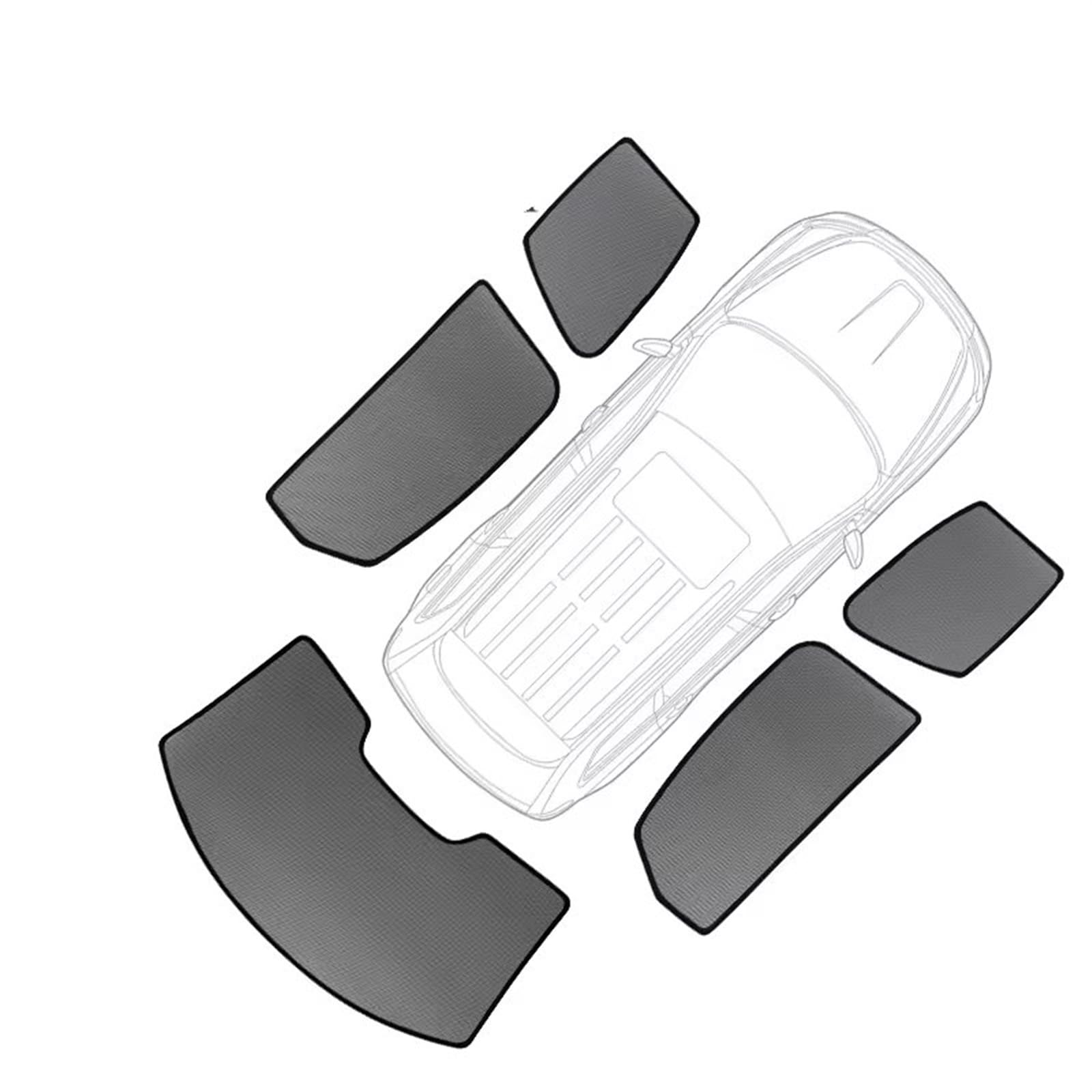 Auto Sonnenschutz Autofenster-Sonnenschutz Für Mercedes Für Benz Für Eine Klasse Fließheck Für W177 2019-2024 Vorhang Frontscheibenrahmen Vorhang Sonnenblende Auto(5pcs) von DZSNBMSHD