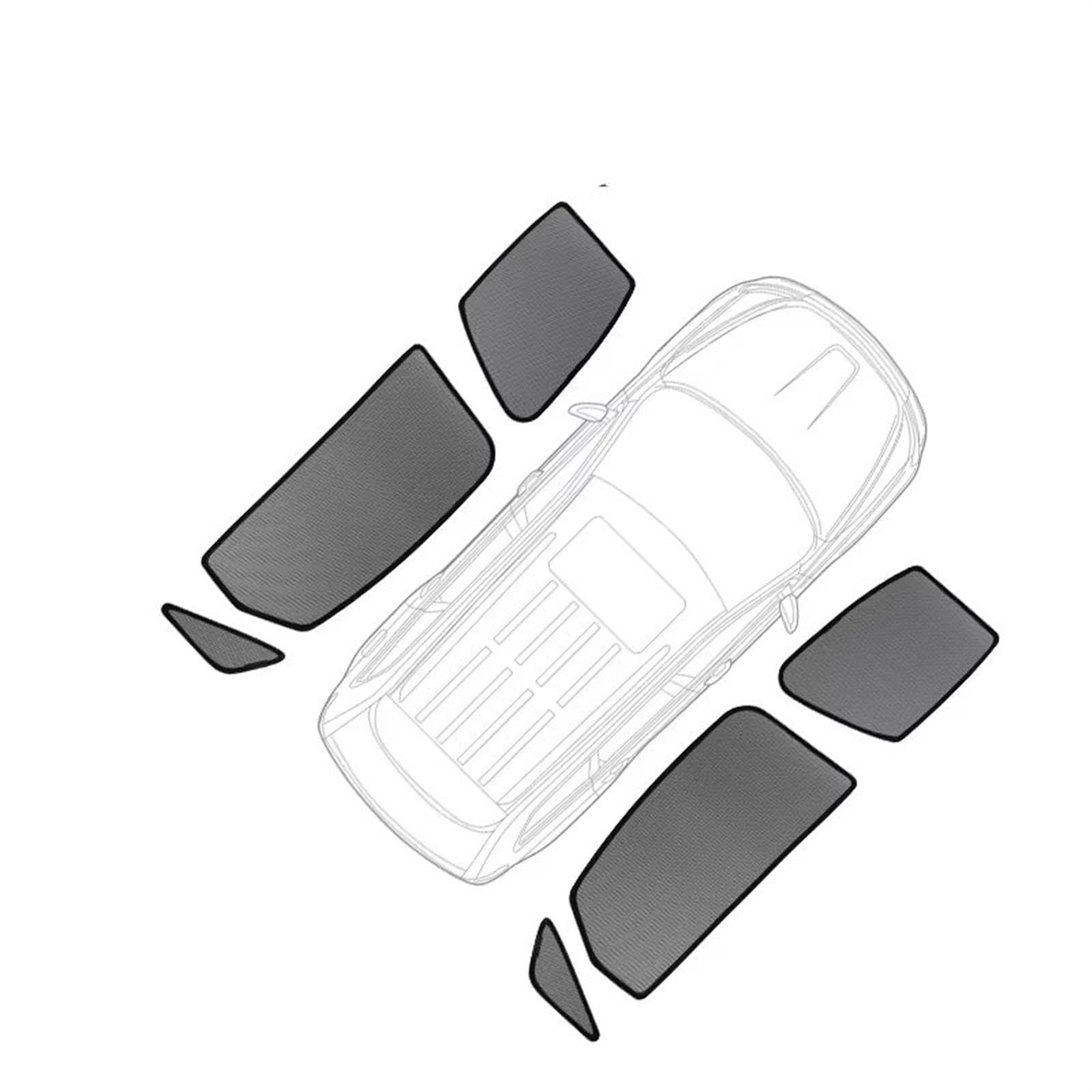 Auto Sonnenschutz Für Benz Für GLC SUV Für X253 2016-2023 Auto-Sonnenschutzschild Frontscheibenrahmen Vorhang Heckscheibenfenster Sonnenschutzvisier Sonnenblende Auto(6PCS Side Windows) von DZSNBMSHD