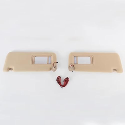 Auto Sonnenschutz Mit Sonnenblende Sonnenschirm Montage Sonnenblende Assy Für Toyota Für Land Cruiser Für 200 Für FJ200 2008-2020 Visier Make-Up Spiegel Sonnenblende Auto(Beige) von DZSNBMSHD