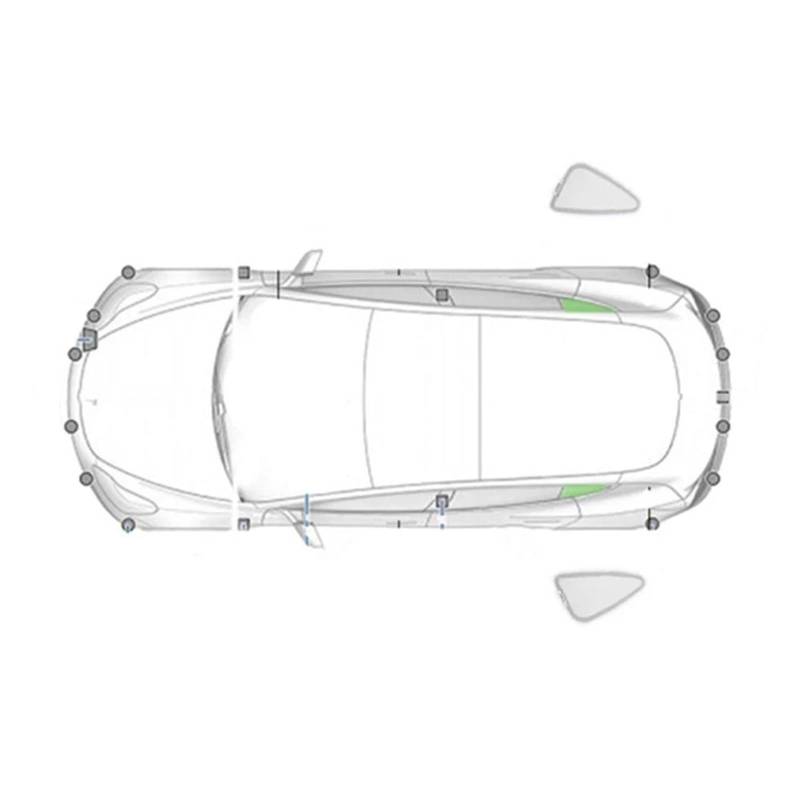 Auto Sonnenschutz Sonnenschutz Aus Silberbeschichtetem Stoff Für Tesla Für Modell Y 2020-2023 Sichtschutz Für Seitenfenster Jalousie Beschattung Campingzubehör Sonnenblende Auto(2PCS Triangular) von DZSNBMSHD