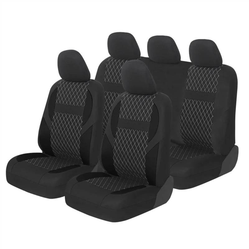 Autositzbezüge Autositzbezüge Im Fußball-Stil Universell Passend Für Die Meisten Innenausstattungen Für Peugeot 307 Auto Sitzschoner(Black Full Set 1) von DZSQEGBX