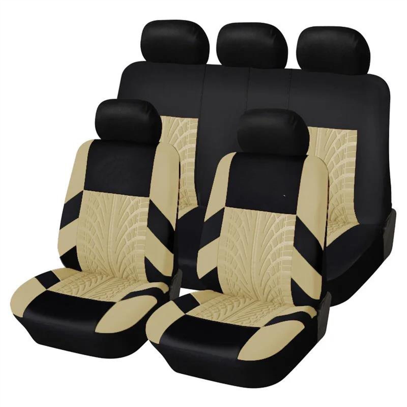 Autositzbezüge Autositzbezüge Universal Für Peugeot Für 207 Vordersitzbezüge Beige Sitzbezüge Komplettset Sitzschutz Auto Sitzschoner(Full Set) von DZSQEGBX