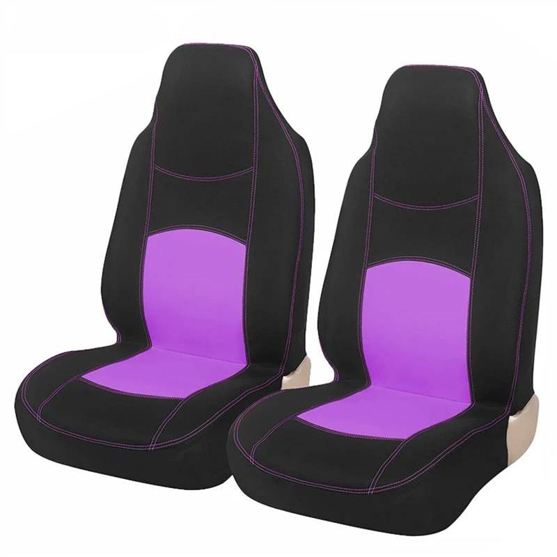 Autositzbezüge Autositzbezüge Universelle PU-Leder-Auto-Vordersitzbezüge Schalensitzbezug Mit Hoher Rückenlehne Passend Für Die Meisten Autos LKWs SUVs 2 Stück Auto Sitzschoner(PURPLE NOT PU) von DZSQEGBX