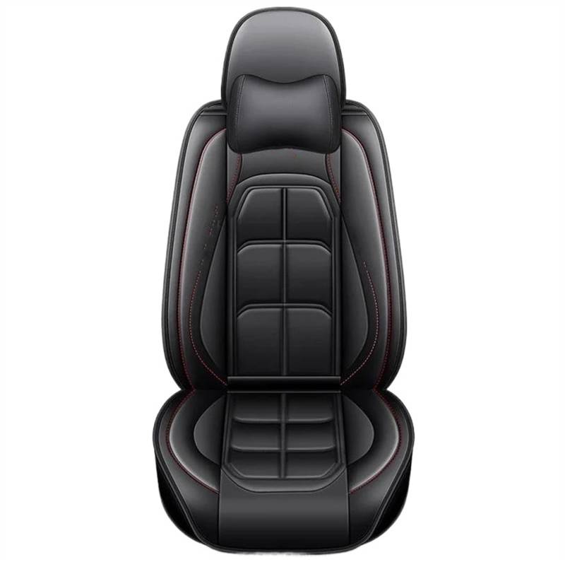 Autositzbezüge Autositzbezug Leder Auto Styling Zubehör Für Skoda Alle Modelle Für Octavia Für Rapid Für Superb Für Fabia Für Kodiaq Für Yeti Für KAROQ Für KAMIQ Auto Sitzschoner(Black pillow) von DZSQEGBX