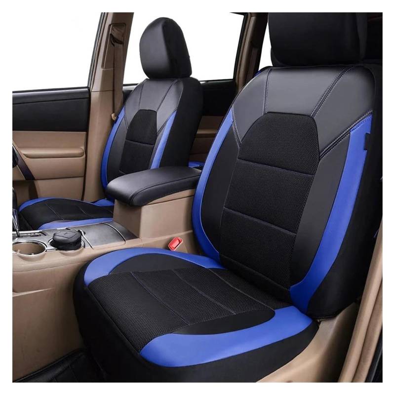 Autositzbezüge Für Chevy Alle Modelle Für Cruze Für Captiva Für Sonic Für Sail Für Spark Für Aveo Für Blazer Für Epica Leder Atmungsaktiver Stoff Autositzbezug Auto Sitzschoner(2 Black blue front) von DZSQEGBX