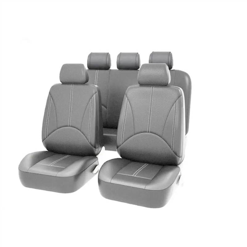 Autositzbezüge PU-Leder-Autositzbezug-Kissen Für Peugeot Für 206 307 407 308 Autositzschutz Auto Sitzschoner(5 seat Grey) von DZSQEGBX