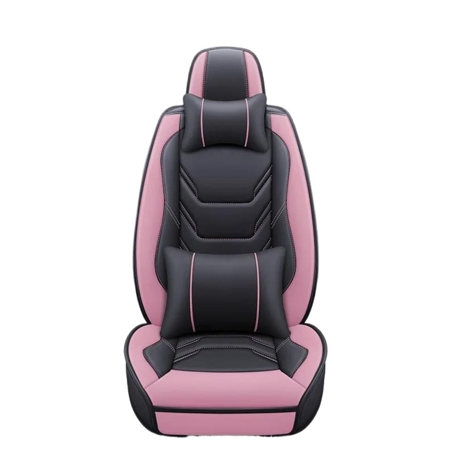 Autositzbezüge Universal Pu Leder Auto Sitz Abdeckung Innen Für CADILLAC Alle Auto Modelle Für CTS ATS CT6 XTS Für Escallade XT5 SRX DTS Auto Zubehör Auto Sitzschoner(Luxury Black Pink 5 Seat) von DZSQEGBX