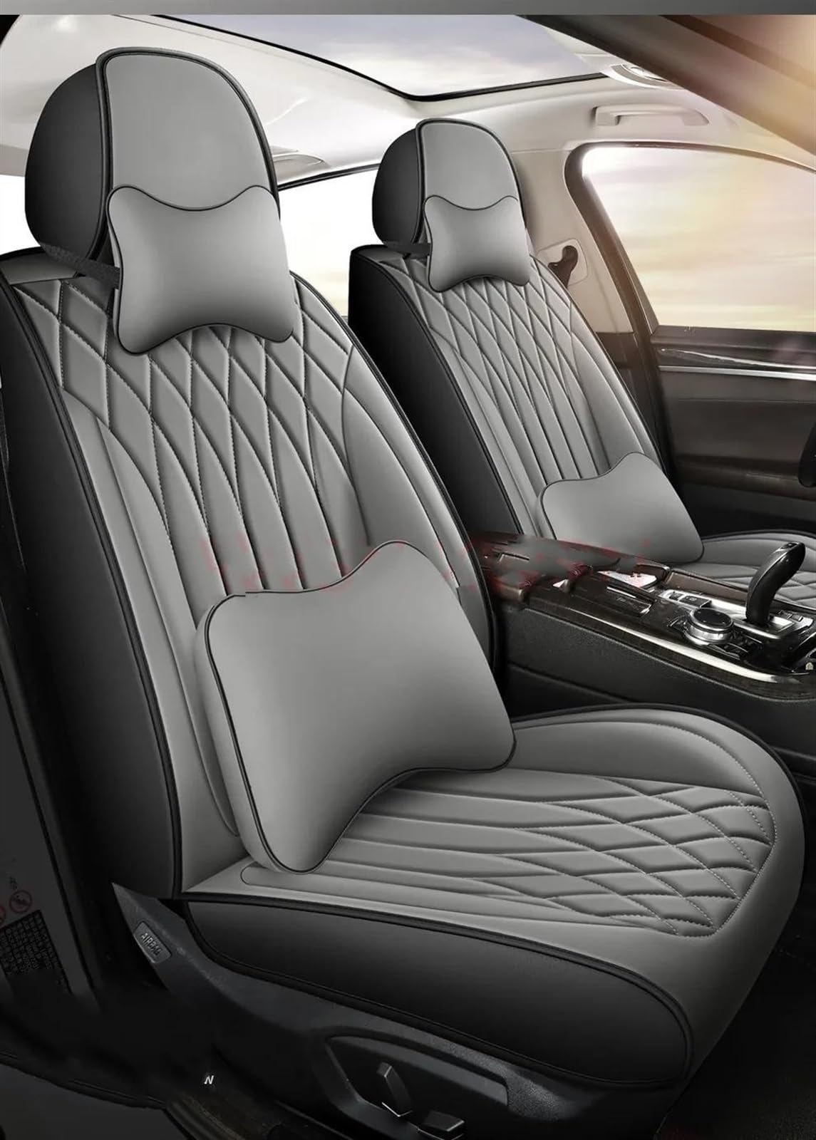 Autositzbezüge Universal Style 3D Autositzbezug Zubehör Für JEEP Alle Automodelle Für Compass Für Grand Cherokee Für Commander Für Wrangler JK Innenausstattung Auto Sitzschoner(Luxury Gray 5 Seat) von DZSQEGBX