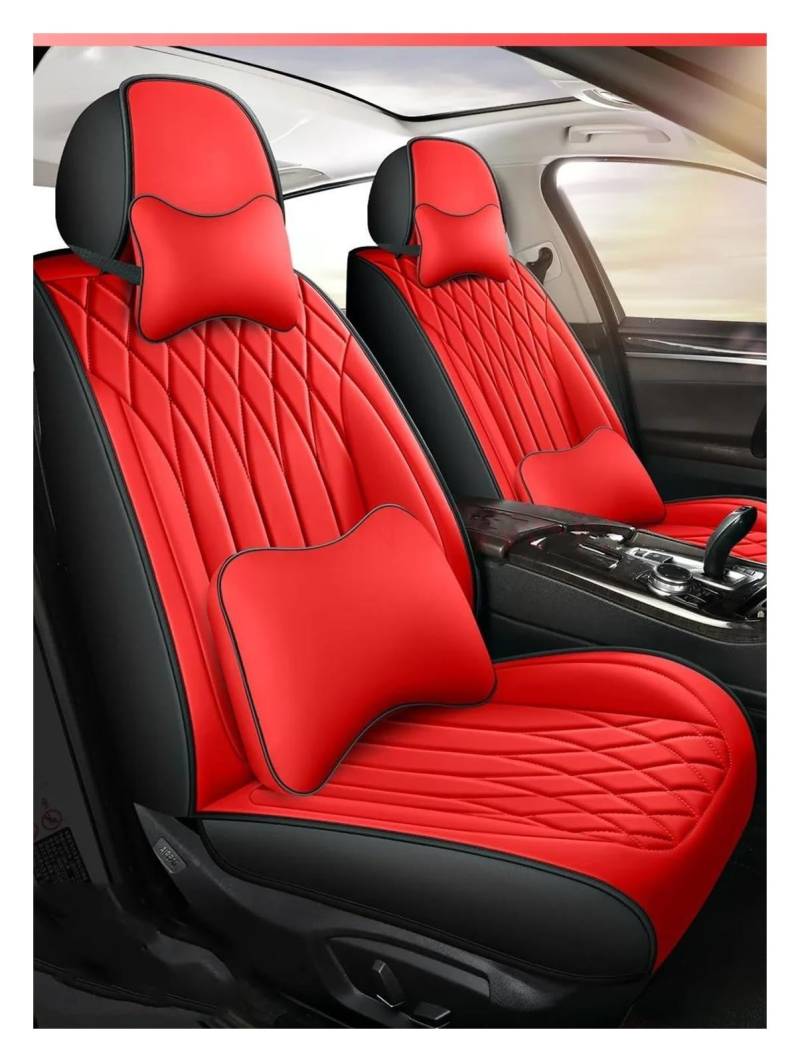 Autositzbezüge Universal Style 3D Autositzbezug Zubehör Für JEEP Alle Automodelle Für Compass Für Grand Cherokee Für Commander Für Wrangler JK Innenausstattung Auto Sitzschoner(Luxury Red 5 Seat) von DZSQEGBX