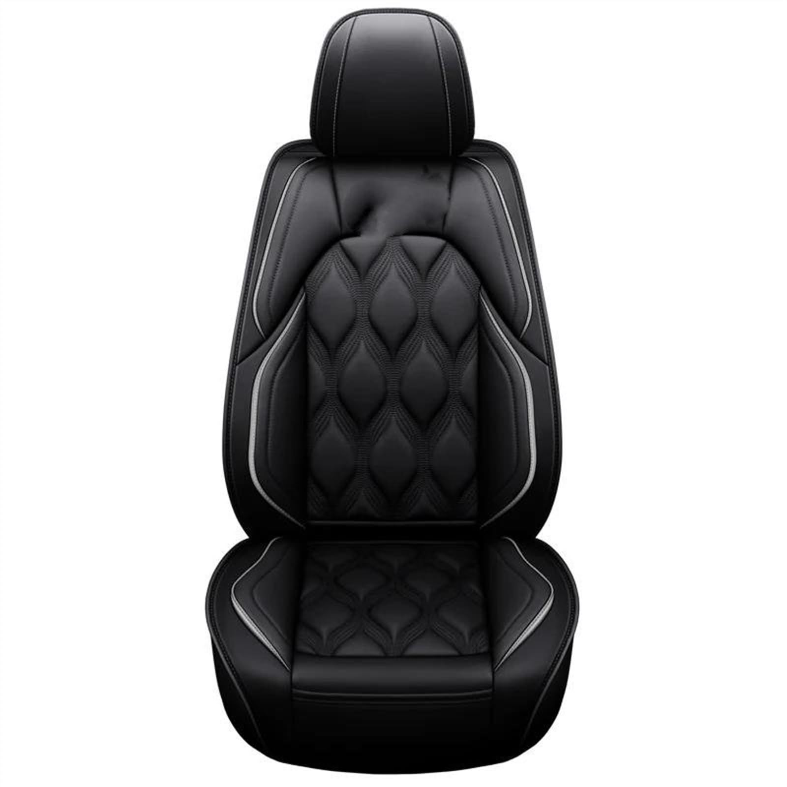 DZSQEGBX Autositzbezüge 5 Sitze Leder Auto Sitzbezug Für Alle Medels Für A6L R8 Q3 Q5 Q7 S4 RS TT Für Quattro A7 A8 A3 A4 A5 Auto Zubehör Auto Sitzschoner(Black Grey) von DZSQEGBX