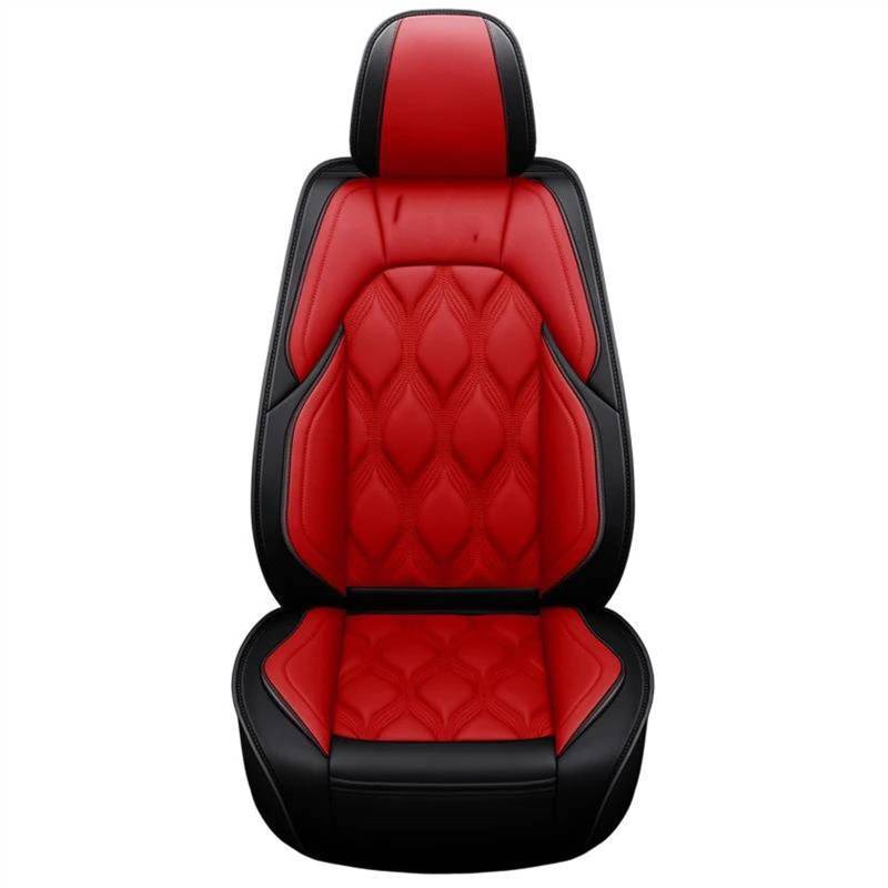 DZSQEGBX Autositzbezüge 5 Sitze Leder Auto Sitzbezug Für Alle Medels Für A6L R8 Q3 Q5 Q7 S4 RS TT Für Quattro A7 A8 A3 A4 A5 Auto Zubehör Auto Sitzschoner(Schwarz Rot) von DZSQEGBX