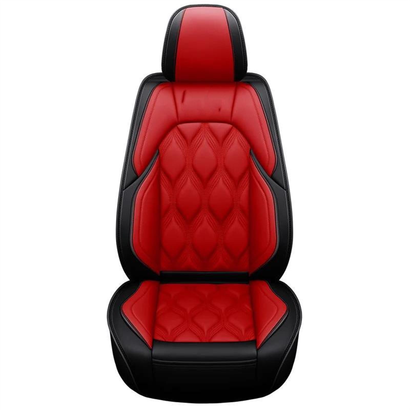 DZSQEGBX Autositzbezüge 5 Sitze Leder Autositzbezug Für Alle Modelle Für A6L R8 Q3 Q5 Q7 S4 RS TT Für Quattro A7 A8 A3 A4 A5 Autozubehör Auto Sitzschoner(Schwarz Rot) von DZSQEGBX