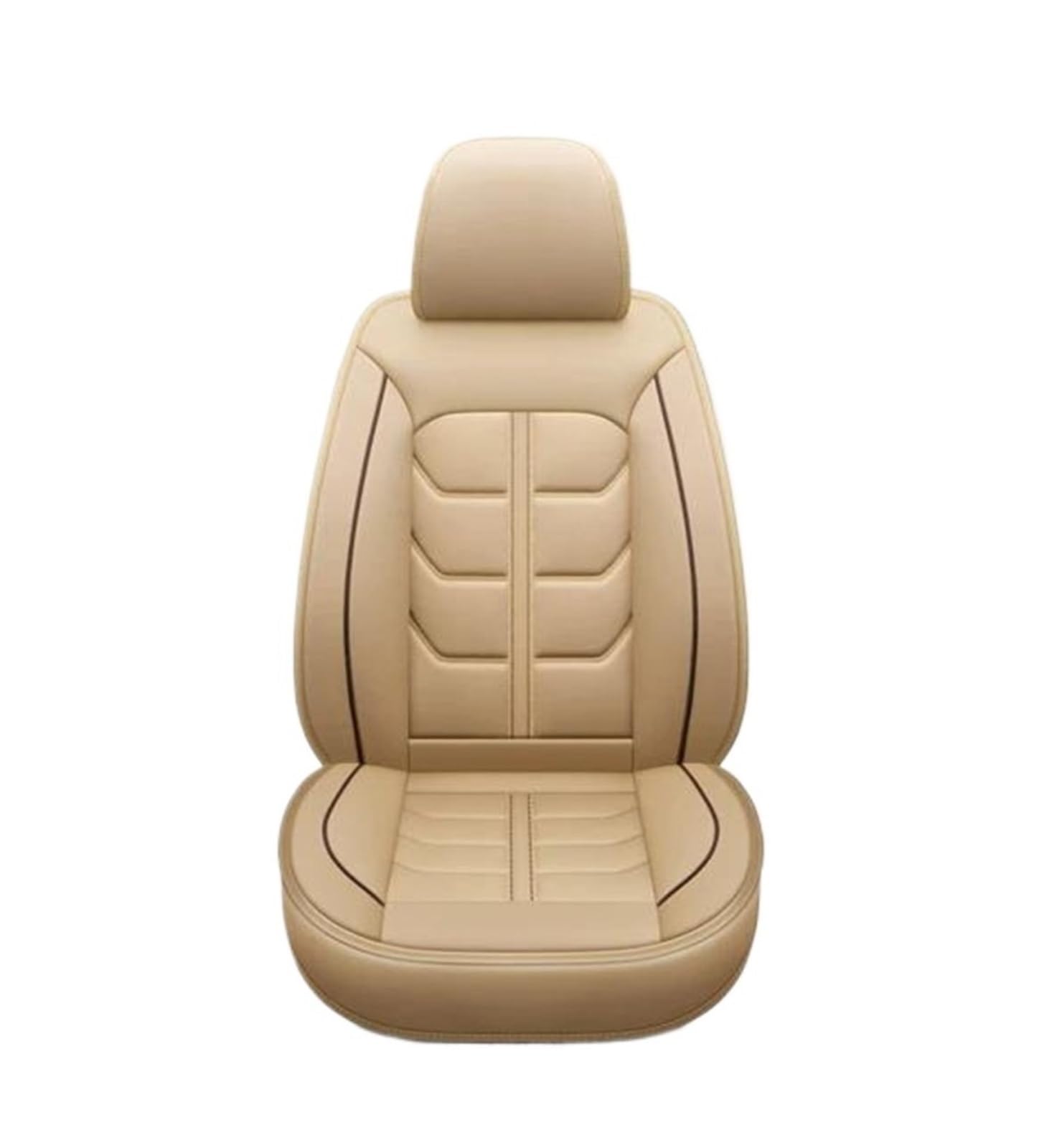 DZSQEGBX Autositzbezüge 5 Sitze Leder Autositzbezug Für VW Alle Modelle Für Polo Für Golf 7 Für Tiguan Für Touran Für Jetta CC Car-Styling Auto Sitzschoner(Beige) von DZSQEGBX