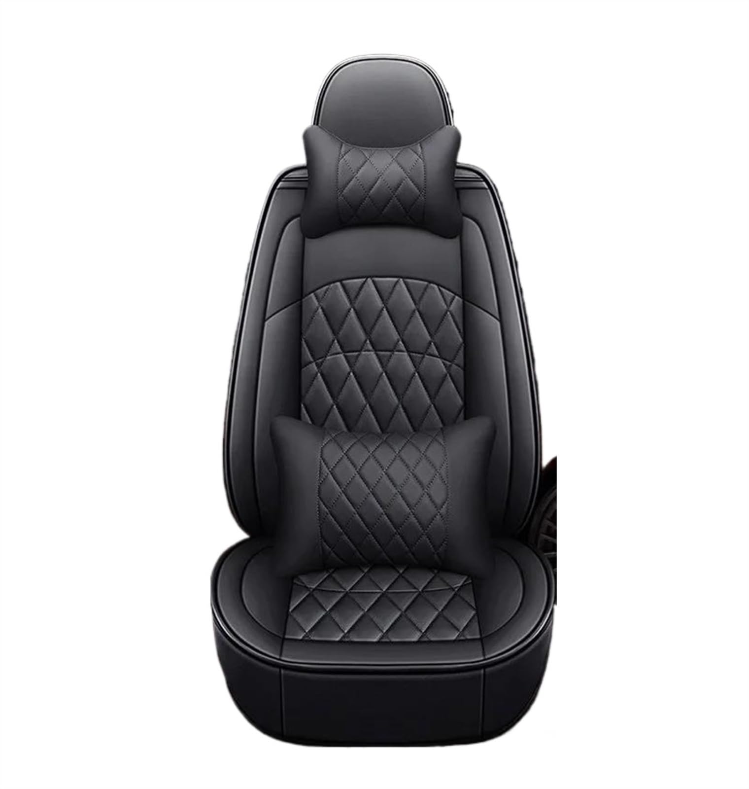 DZSQEGBX Autositzbezüge Alle Medels Für A6L R8 Q3 Q5 Q7 S4 RS TT Quattro A7 A8 A3 A4 A5 Leder Autositzbezug Autozubehör 5 Sitze Auto Sitzschoner(Black Pillow) von DZSQEGBX