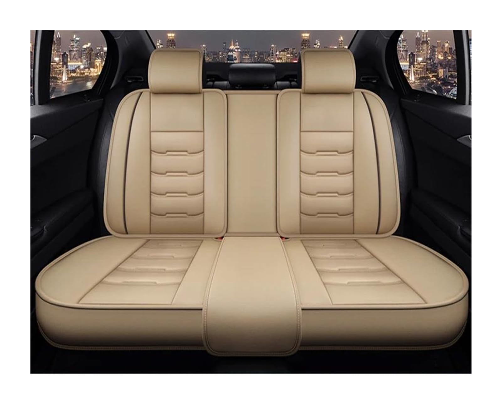 DZSQEGBX Autositzbezüge Alle Medels für A6L R8 Q3 Q5 Q7 S4 RS TT für Quattro A7 A8 A3 A4 A5 Leder Autositzbezug Autozubehör Auto Sitzschoner(1PCS Beige3) von DZSQEGBX