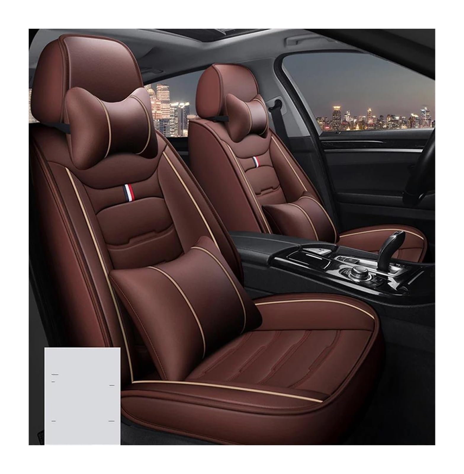 DZSQEGBX Autositzbezüge Alle Medels für A6L R8 Q3 Q5 Q7 S4 RS TT für Quattro A7 A8 A3 A4 A5 Leder Autositzbezug Autozubehör Auto Sitzschoner(1PCS Coffee2) von DZSQEGBX