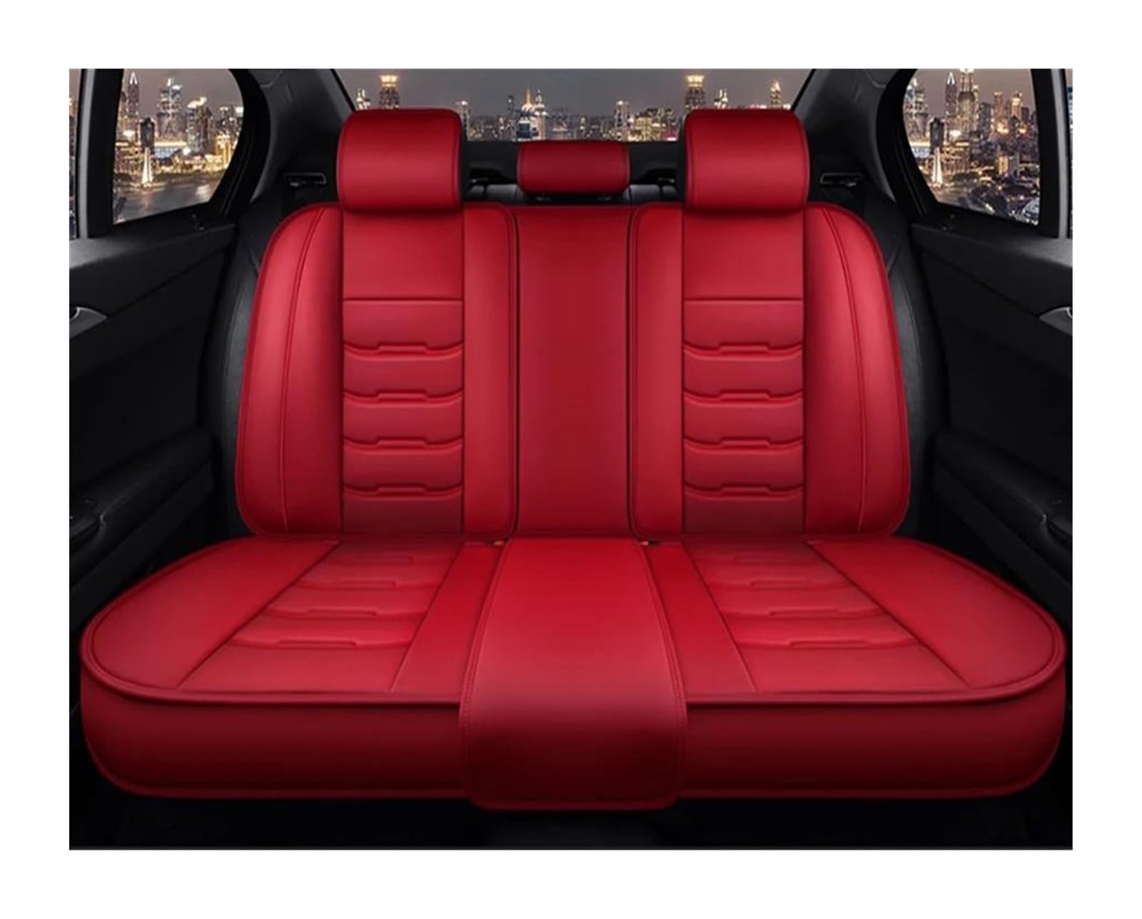 DZSQEGBX Autositzbezüge Alle Medels für A6L R8 Q3 Q5 Q7 S4 RS TT für Quattro A7 A8 A3 A4 A5 Leder Autositzbezug Autozubehör Auto Sitzschoner(1PCS Red3) von DZSQEGBX