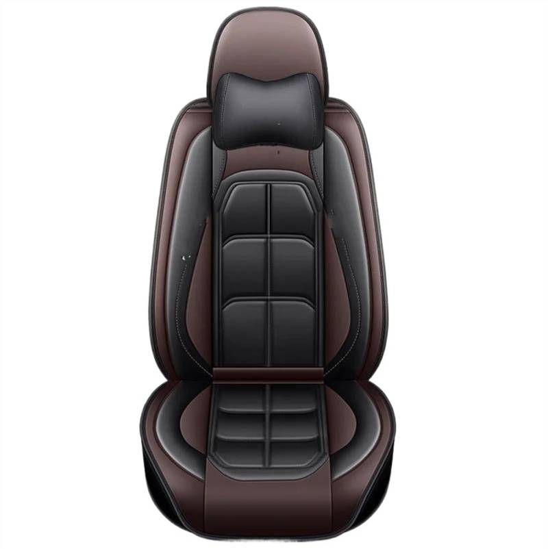 DZSQEGBX Autositzbezüge Auto Sitz Abdeckung Leder Für Ford Alle Modell Für Fokus Für Fusion Für Rand Für Tourneo Für Kuga Für Mustang Auto Sitz Protektoren Auto Sitzschoner(Cafe Pillow) von DZSQEGBX