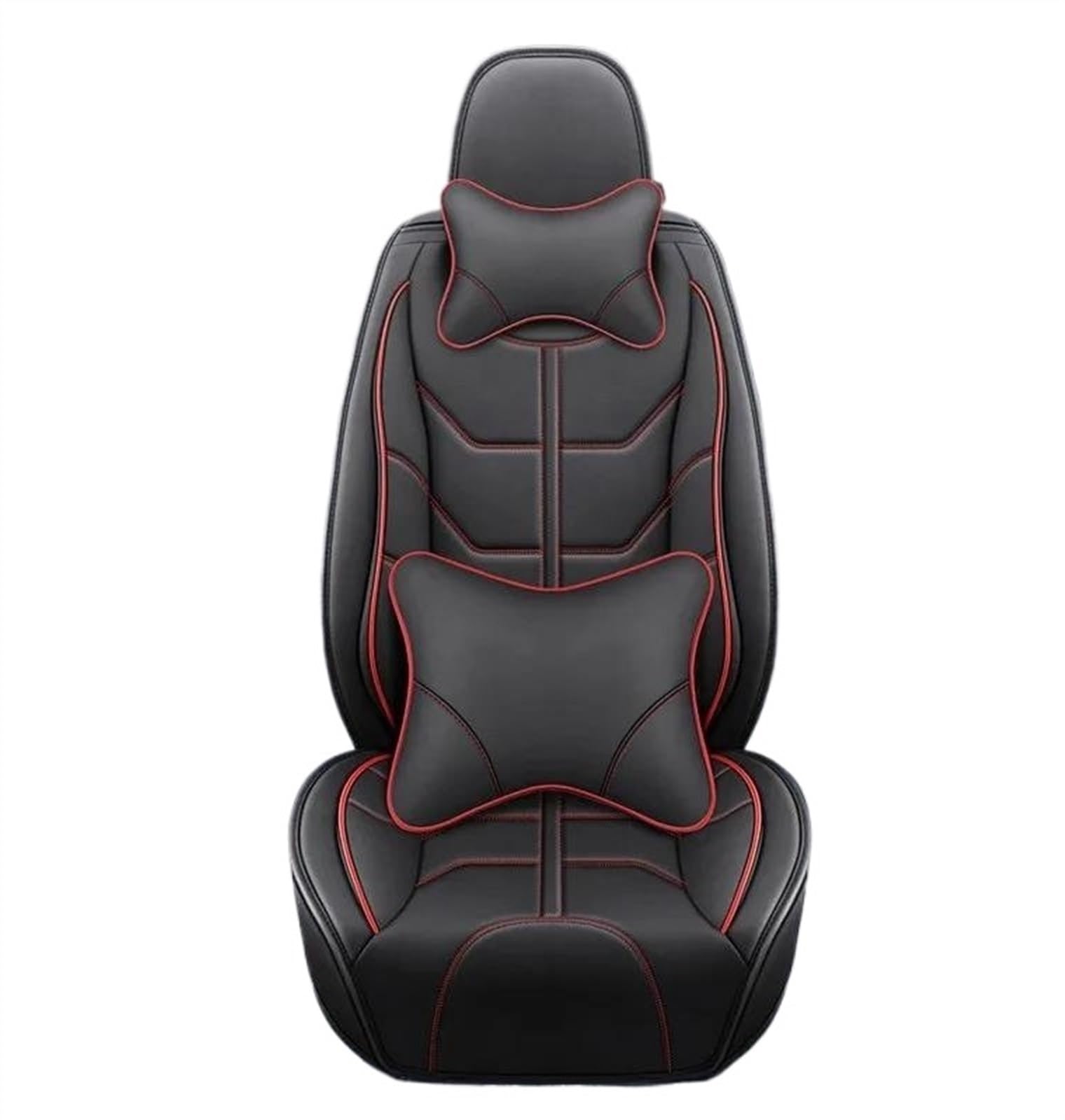 DZSQEGBX Autositzbezüge Auto Sitzbezüge Set Auto Zubehör Für Golf 4 Für Golf 5 Auto Sitz Abdeckung Leder Auto Styling Auto Sitzschoner(Black red Pillows) von DZSQEGBX