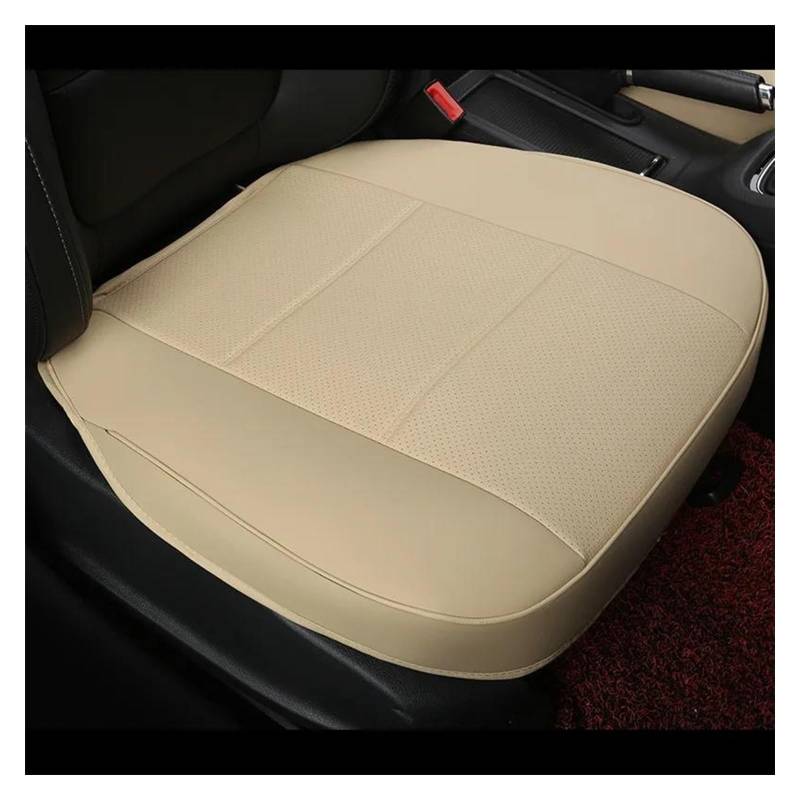 DZSQEGBX Autositzbezüge Auto-Vordersitzbezug Vier-Jahreszeiten-Anti-Rutsch-Matte Universeller Autositzbezug Atmungsaktive PU-Leder-Pad-Matte Für Auto-Stuhlkissen Auto Sitzschoner(Beige) von DZSQEGBX