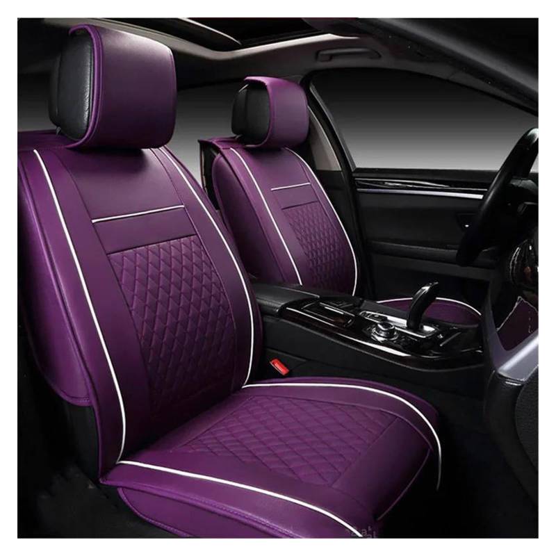 DZSQEGBX Autositzbezüge Autositzbezüge Für Autos Sesselbezüge Für Ford Zubehör Auto-Styling Nur Zwei Vorderleder Auto Sitzschoner(Purple no Pillow) von DZSQEGBX