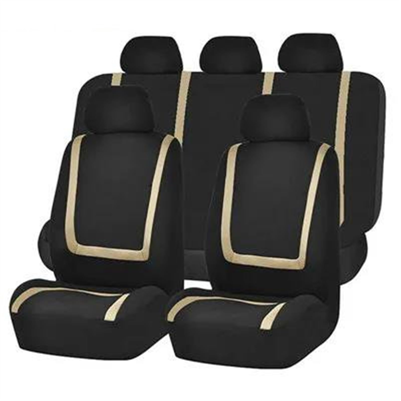 DZSQEGBX Autositzbezüge Autositzbezüge Set Passend Für VW Für Polo 2013 Für Golf 3 Für Tiguan Für Fox 1.6 2011 Autositzschutz Auto Sitzschoner(9pcs Set Beige) von DZSQEGBX