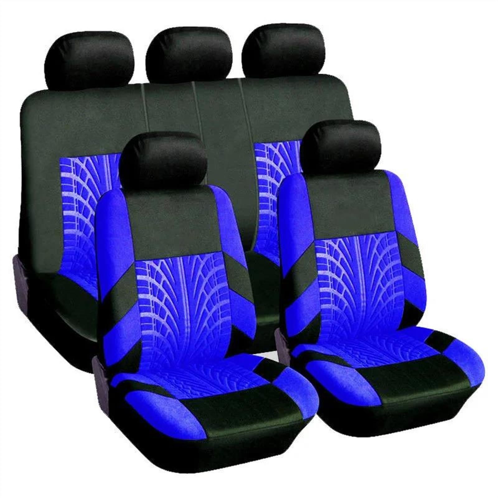 DZSQEGBX Autositzbezüge Autositzbezüge Stickerei Autositzbezug-Set Autozubehör Passend Für Die Meisten Autos Bezüge Mit Reifenspur Universeller Autositzschutz Auto Sitzschoner(Full Set- Blue) von DZSQEGBX