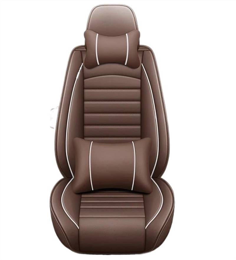 DZSQEGBX Autositzbezüge Autositzbezug Aus Leder, Autozubehör Für Suzuki Alle Modelle Für Vitara Für Jimny Für Swift SX4 2007 2010 2011 Auto-Styling, 5 Sitze Auto Sitzschoner(Coffee Pillow) von DZSQEGBX