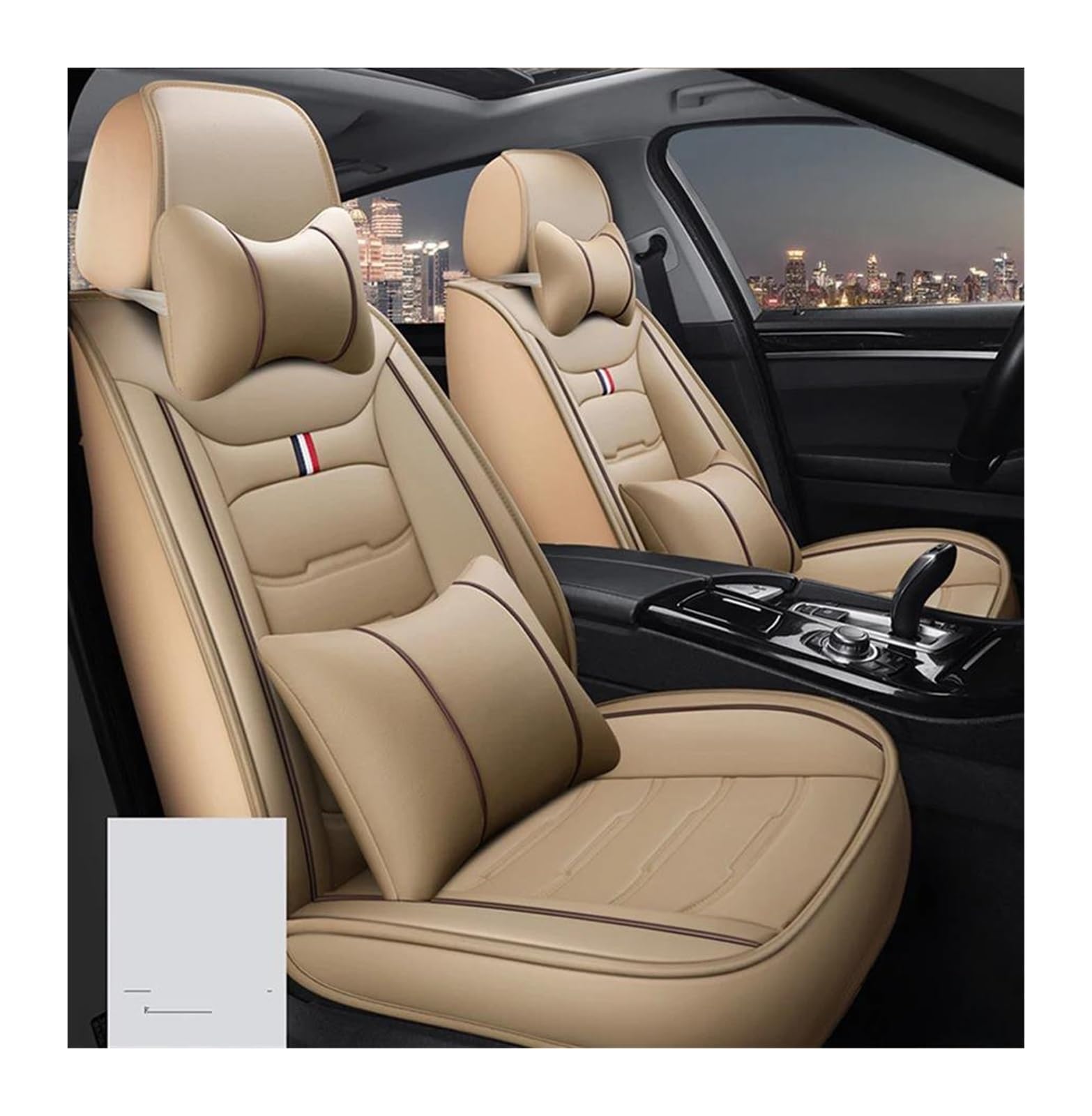 DZSQEGBX Autositzbezüge Autositzbezug Aus Leder Autozubehör Für Captur Für Logan Für Kadjar Für Trafic Für Scenic Armlehne Für Megane Auto Sitzschoner(1PCS Beige 2) von DZSQEGBX