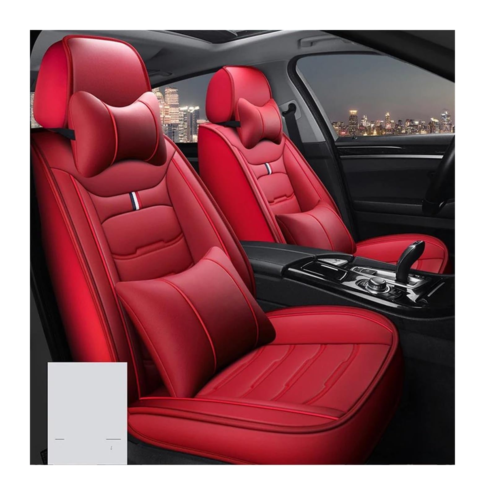 DZSQEGBX Autositzbezüge Autositzbezug Aus Leder Autozubehör Für Captur Für Logan Für Kadjar Für Trafic Für Scenic Armlehne Für Megane Auto Sitzschoner(1PCS Red2) von DZSQEGBX