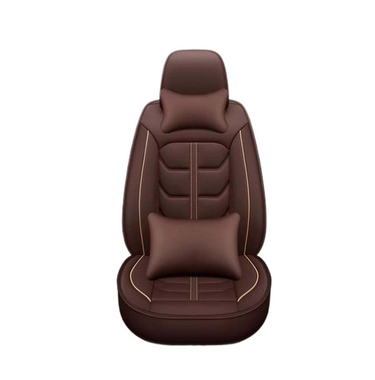 DZSQEGBX Autositzbezüge Autositzbezug Aus Leder Autozubehör Für Nissan Alle Modelle Für Qashqai Für X-Trail Für Tiida Für Primera Für Pathfinder Car-Styling Auto Sitzschoner(Coffee Pillow 2) von DZSQEGBX