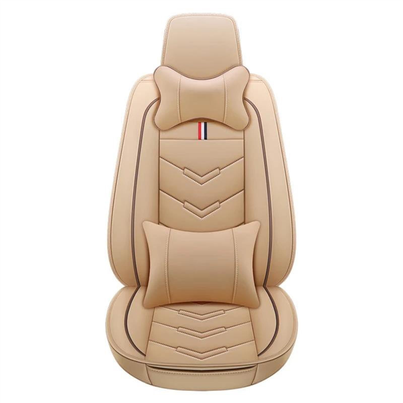 DZSQEGBX Autositzbezüge Autositzbezug Aus Leder Autozubehör Für Suzuki Alle Modelle Für Vitara Für Jimny Für Swift SX4 2007 2010 2011 Auto-Styling 5 Sitze Auto Sitzschoner(Beige Pillow) von DZSQEGBX