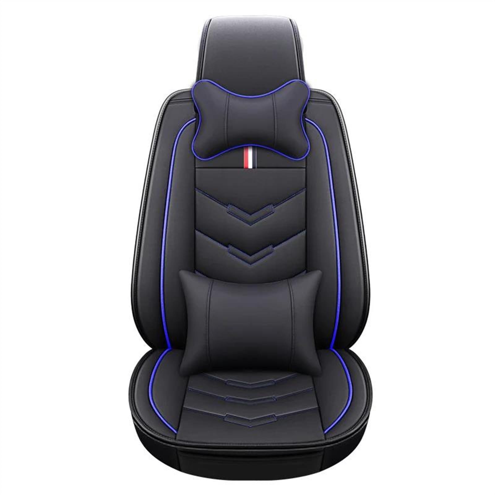 DZSQEGBX Autositzbezüge Autositzbezug Aus Leder Autozubehör Für Suzuki Alle Modelle Für Vitara Für Jimny Für Swift SX4 2007 2010 2011 Auto-Styling 5 Sitze Auto Sitzschoner(Black Blue Pillow) von DZSQEGBX