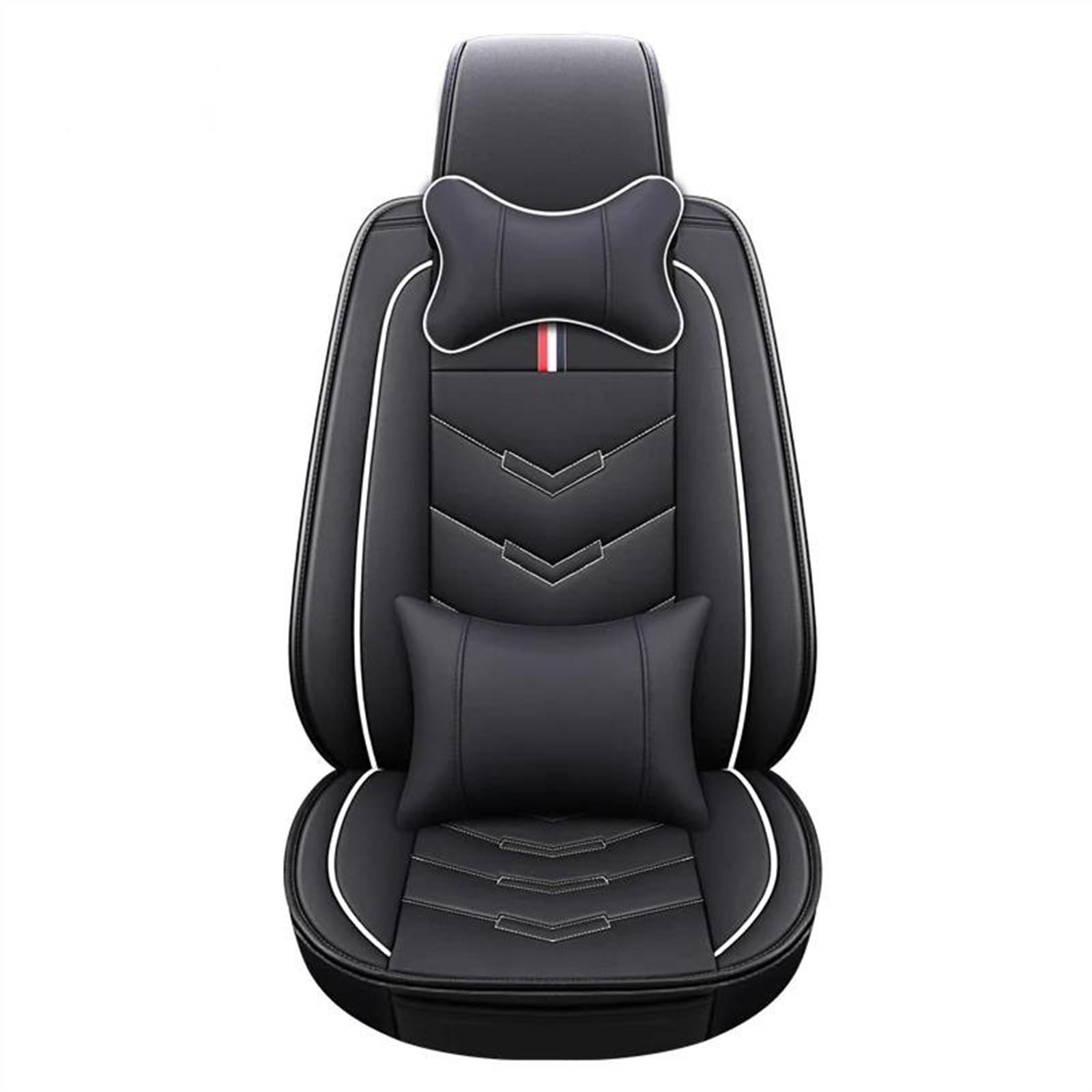 DZSQEGBX Autositzbezüge Autositzbezug Aus Leder Autozubehör Für Suzuki Alle Modelle Für Vitara Für Jimny Für Swift SX4 2007 2010 2011 Auto-Styling 5 Sitze Auto Sitzschoner(Black White Pillow) von DZSQEGBX